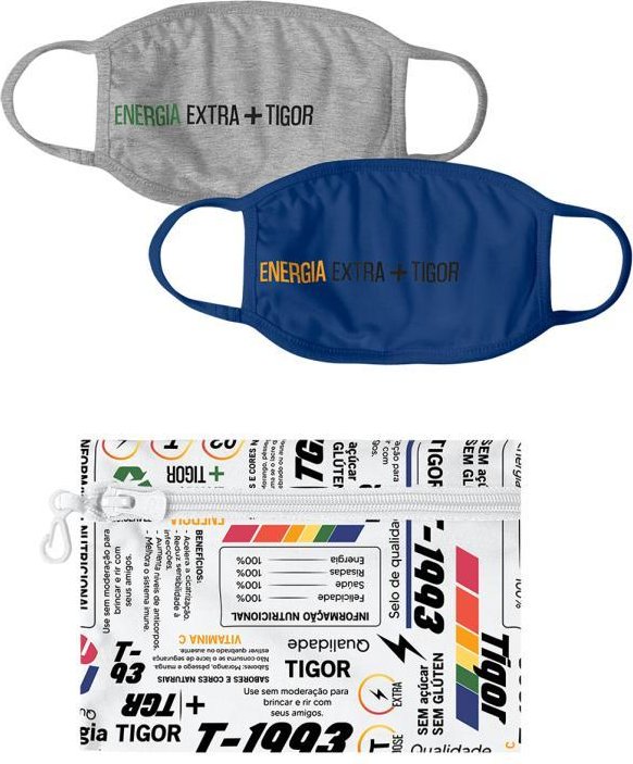 Kit Máscara com Necessaire Branco Menino