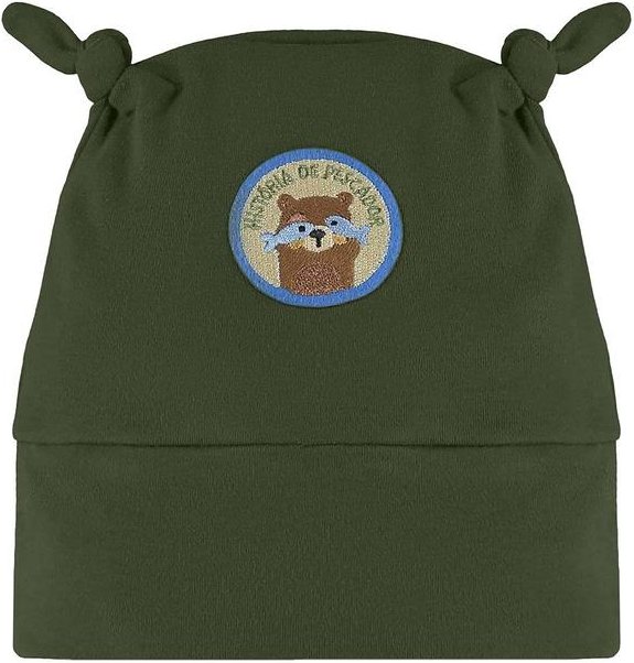 Imagem principal Touca para Bebê em Suedine Verde Três e Já Três e Já