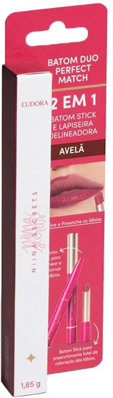 Batom Duo Perfect Match Avelã 1,65g