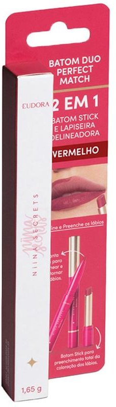 Batom Duo Perfect Match Vermelho -1,65g