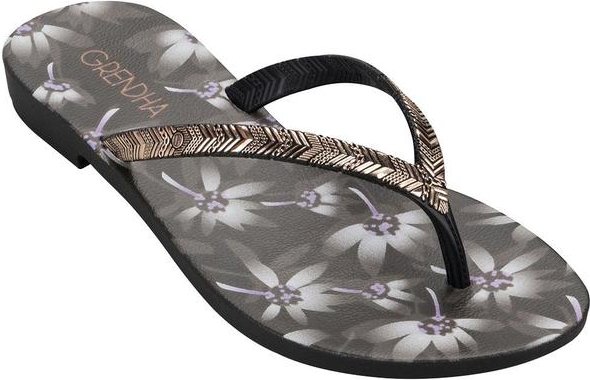 Rasteirinha Grendha Amor em Flor Preto Flores