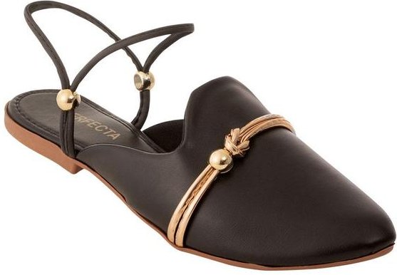 Mule Preto com Tira Traseira para Ajuste