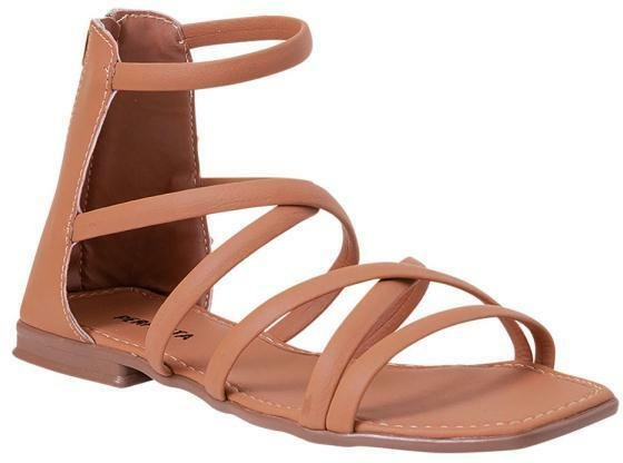 Imagem principal Rasteirinha Caramelo com Fechamento em Zíper Perfecta Perfecta