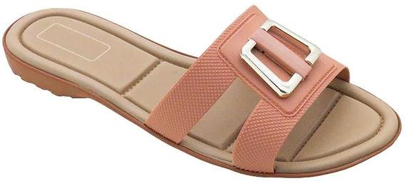 Rasteirinha Nude com Adereço no Cabedal