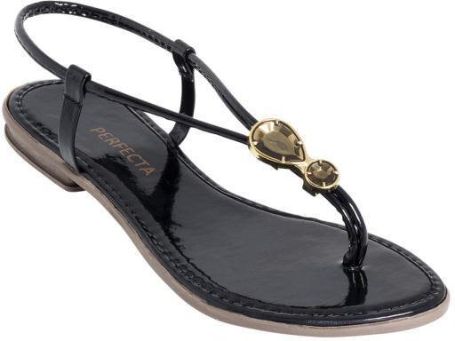 Imagem principal Rasteirinha Preta em Verniz com Tiras Ajustáveis Perfecta Perfecta