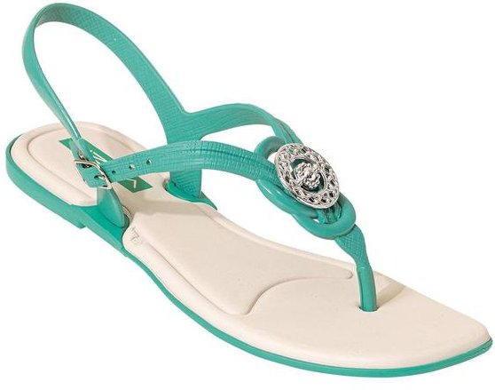 Imagem principal Rasteirinha Verde com Enfeite no Cabedal Perfecta Perfecta