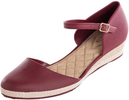 Imagem principal Sandália Anabela Bordô Salto Baixo Perfecta Perfecta