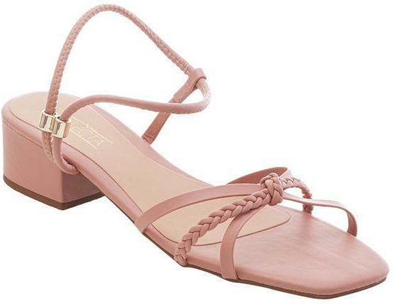 Sandália Rosê com Tiras Transpassadas