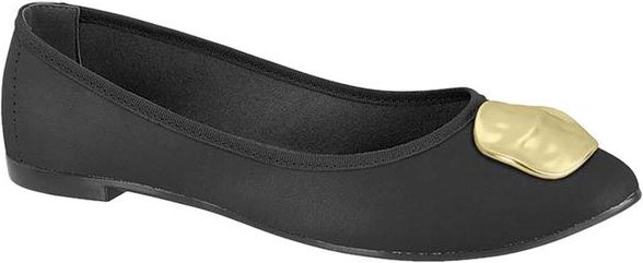 Imagem principal Sapatilha Moleca Preto com Adereço Dourado MOLECA