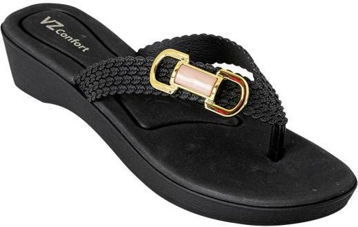 Imagem principal Tamanco Preto com Adereço em Dourado no Cabedal Perfecta Perfecta