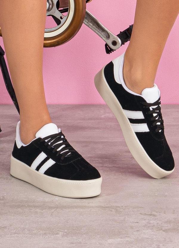 Imagem principal Tênis Casual Preto em Camurça Sintética Perfecta Perfecta