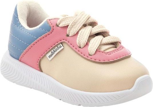 Imagem principal Tênis Molekinha Creme, Azul e Rosa em Sintético MOLEKINHA