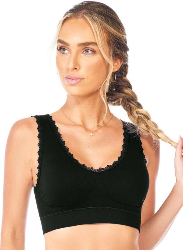 Imagem principal Top com Renda e Bojo Removível Preto Rovitex Rovitex