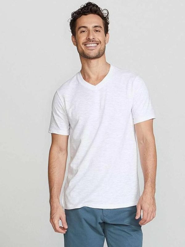 Imagem principal Camiseta Basica Masculina Slim em Flame Branco Hering Hering