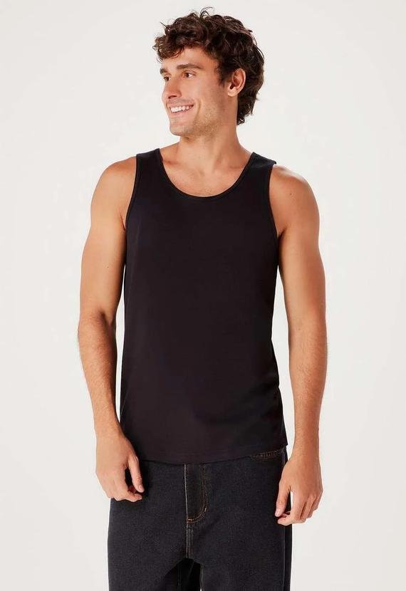 Imagem principal Regata Basica Masculina Slim Preto