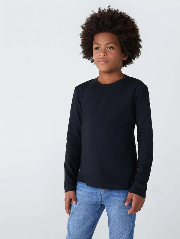 Imagem principal Camiseta Infantil Manga Longa Tam 1 a 16 Preto Hering Hering