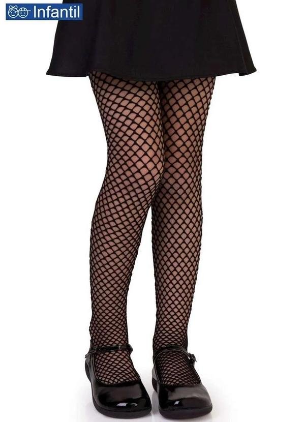 Imagem principal Meia Calça Infantil Arrastão Lobinha 2513-002 9990-Preto Lupo Lupo