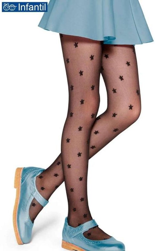 Imagem principal Meia Calça Infantil Fio 20 Estrelinhas Lobinha 2515-003 9990-Preto Lupo Lupo