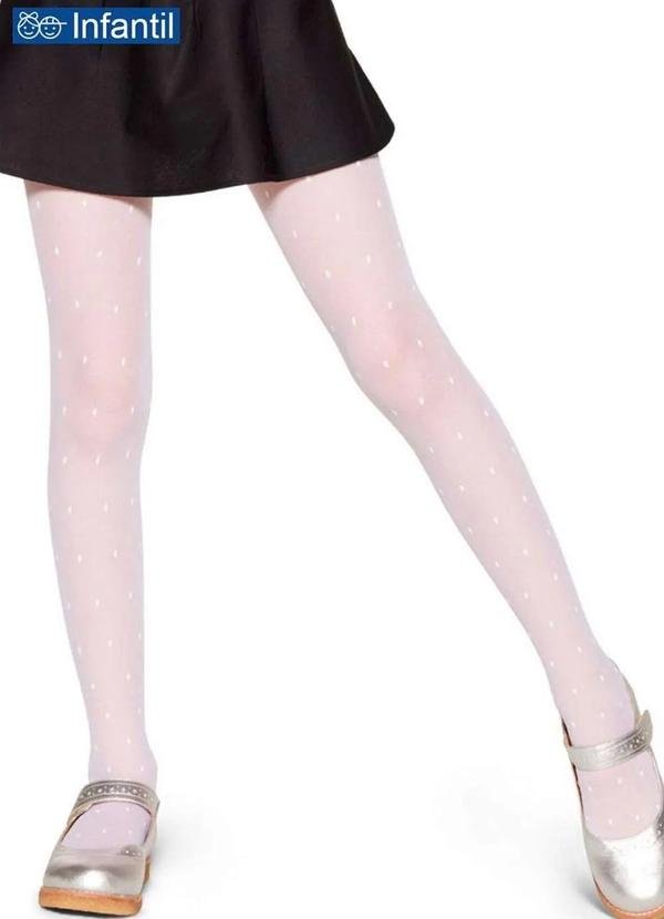 Meia Calça Infantil Fio 20 Poá Lobinha 2515-001 999-Preto