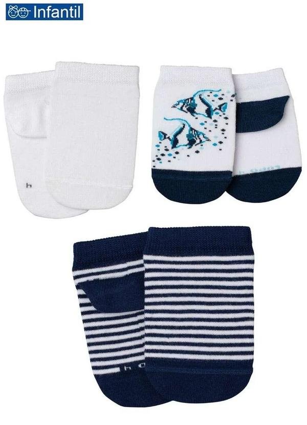 Imagem principal Kit/3 Meia Lupo 2630-089 0916-Branca/Branca/Marinho Lupo