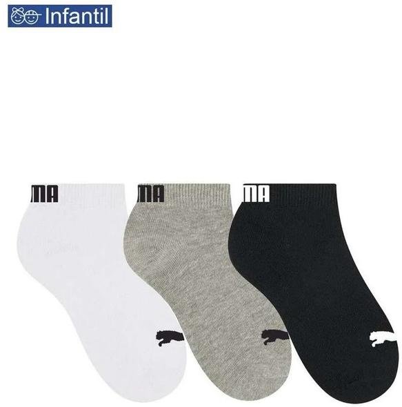 Imagem principal Kit/3 Meia Puma 2710-001/003 999-Branco/Mescla/Preto Puma