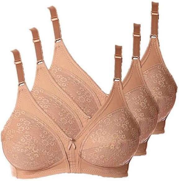 Imagem principal Kit com 3 Sutiãs Sustentação Colonial Demillus 61383/78383 Taça B Bege-Rosado Demillus