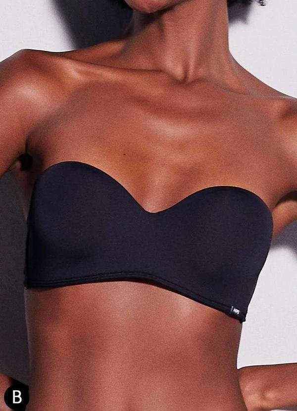 Sutiã Bustiê com Aro e Bojo Hope 2083 Taça B Pt-Preto