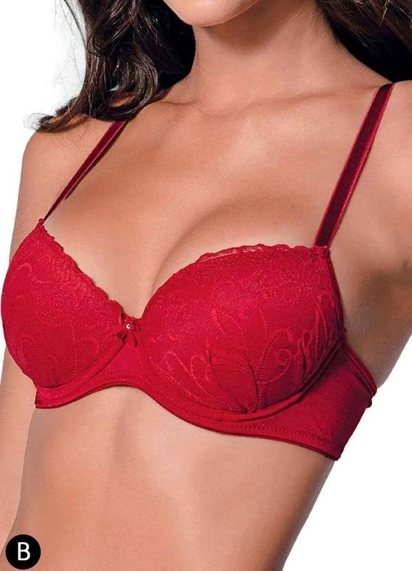 Imagem principal Sutiã com Aro e Bojo Nova Gemma Demillus 67249 Taça B 06-Carmim Demillus