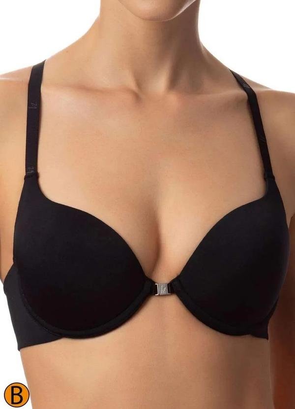 Sutiã com Aro e Bojo Push Up Liz 51385 Taça B 71-Preto
