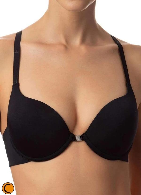 Sutiã com Aro e Bojo Push Up Liz 51385 Taça C 71-Preto