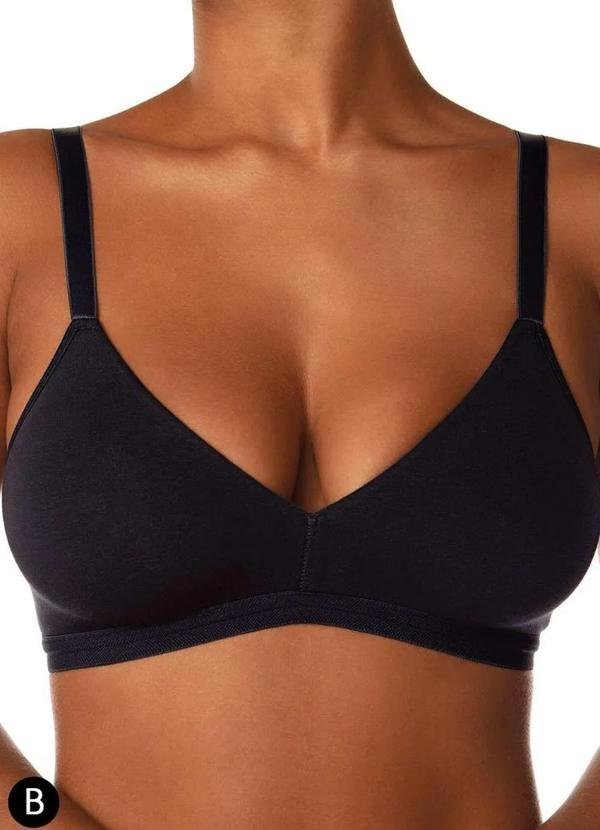 Imagem principal Sutiã sem Aro e sem Bojo Secret Cotton Demillus 61052 Taça B 27-Preto Demillus