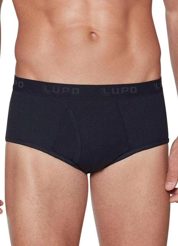 Imagem principal Cueca Slip Lupo com Abertura 546-002 999-Preta Lupo
