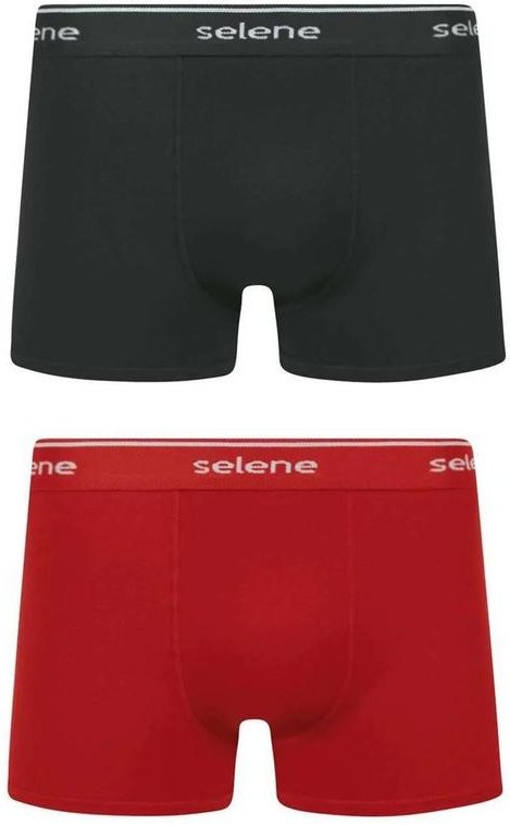 Imagem principal Kit com 2 Cuecas Boxer Selene 11450-001 999-Preto-Vermelho SELENE