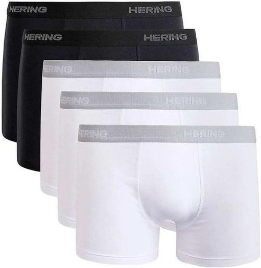 Imagem principal Kit com 5 Cuecas Boxer Hering 77qu 1a-Branco-Preto Hering