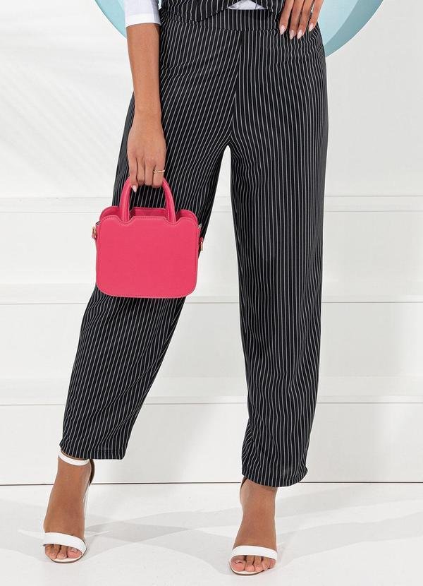 Imagem principal Calça Listrado Preto e Branco em Malha Fio Tinto Rosalie Rosalie