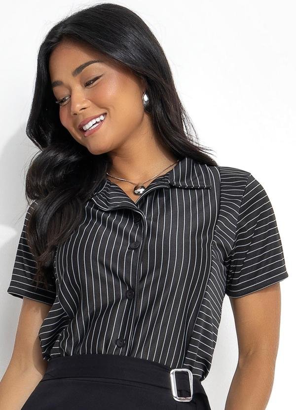 Imagem principal Camisa Listrado Preto e Branco em Malha Rosalie Rosalie