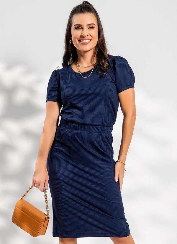 Imagem principal Conjunto Azul Marinho em Canelado Moda Pop Moda Pop