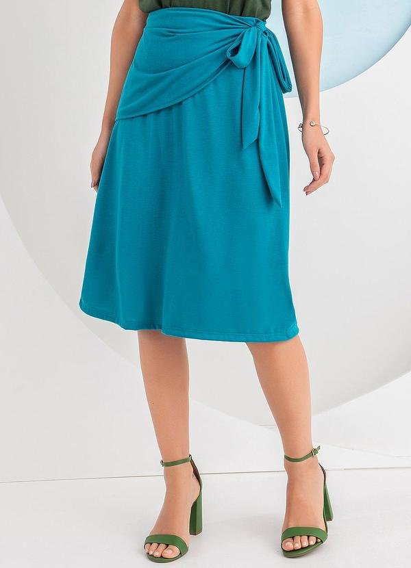 Saia Azul Petróleo em Poliviscose