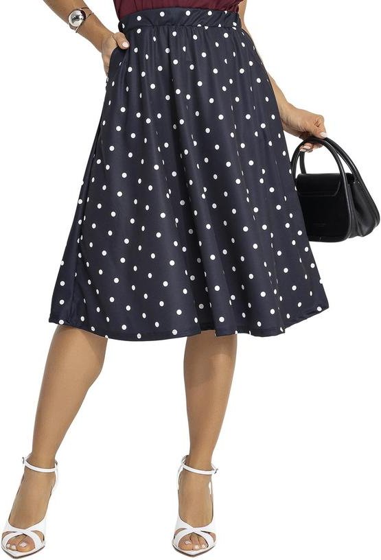 Imagem principal Saia Poá Preto em Jersey Acetinado Rosalie Rosalie