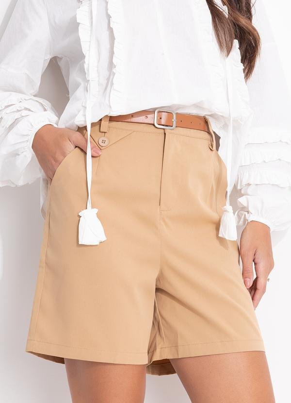 Imagem principal Bermuda com Cinto em Algodão com Poliéster Cáqui Quintess Quintess