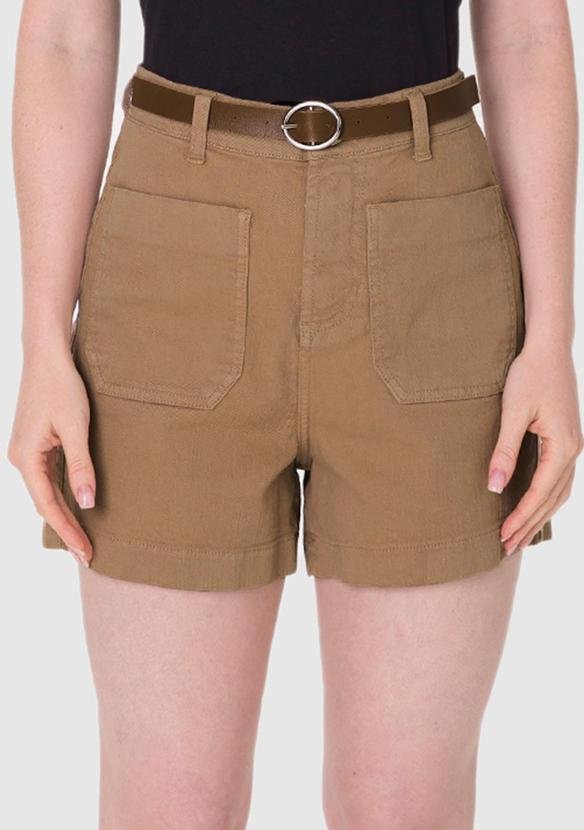 Imagem principal Bermuda Mom Cintura Alta em Sarja Cáqui Malwee Malwee