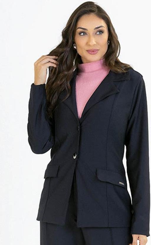 Blazer Adulto em Malha Sarjada Eco Preto