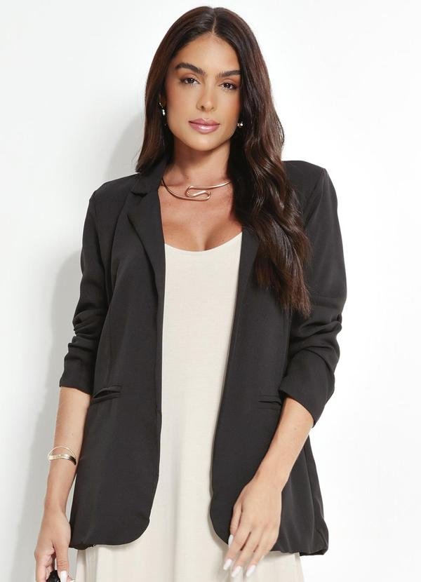 Blazer Alfaiataria Alongado Preto