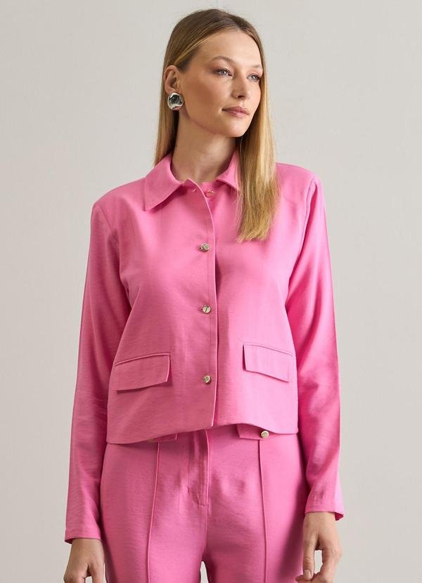 Blazer com Lapela Rosa