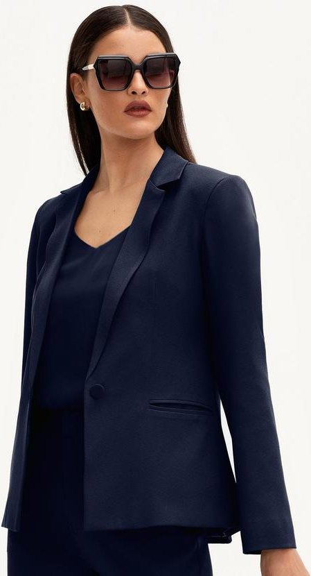 Blazer Creponada Premium Azul Verona