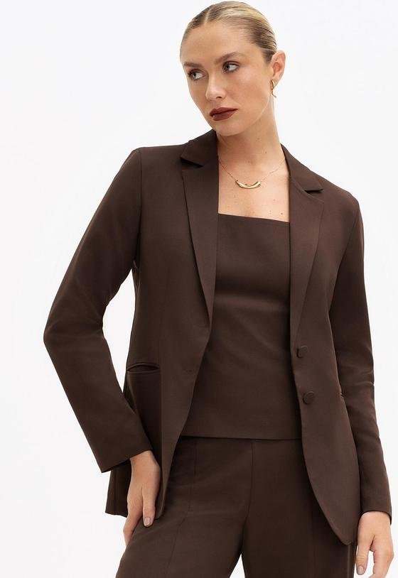 Blazer de Alfaiataria Benilda Marrom