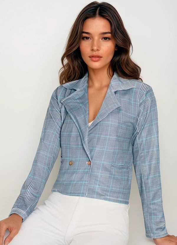 Blazer em Crepe Vichy Verde