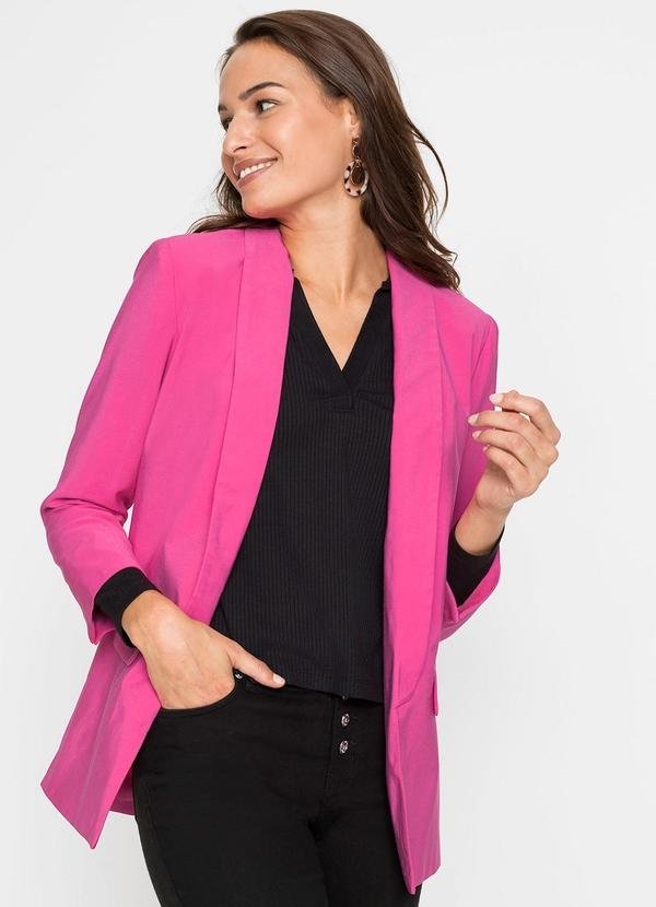 Blazer Pink em Crepe Plano