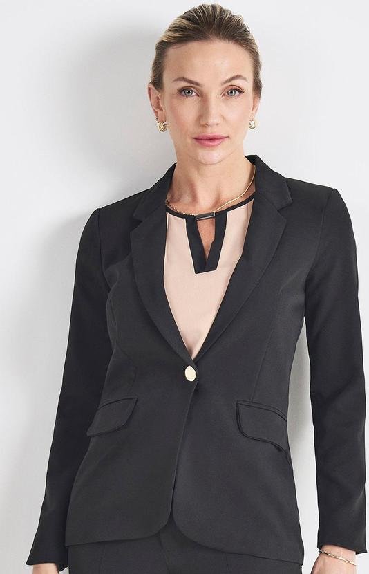 Blazer Preto Botão Único Cilene