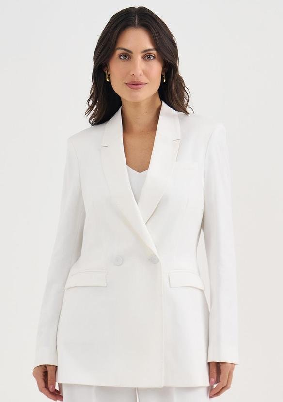 Blazer Transpassado Off White Valentine